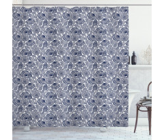 Aquatic Animals Lines Shower Curtain