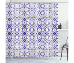 Portuguese Floor Tile Shower Curtain