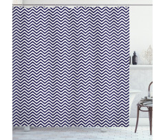 Chevron Marine Colors Shower Curtain