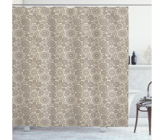 Circular Composition Lace Shower Curtain
