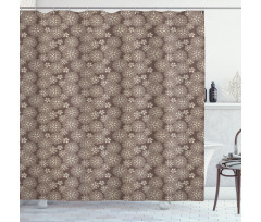 Floral Lace Pattern Retro Shower Curtain