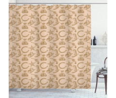 Money Revolver and Dots Shower Curtain