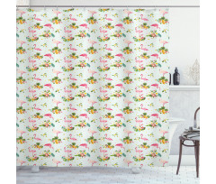 Fresh Flora Pineapples Shower Curtain