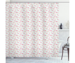 Striped Pastel Jungle Shower Curtain