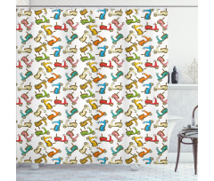 Italian Moped Retro Shower Curtain