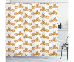 Sketchy Choppers Shower Curtain