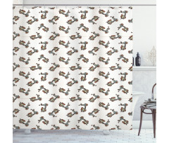 Deep Deck Scooters Shower Curtain