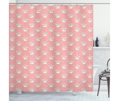 Patterned Wings and Hearts Shower Curtain