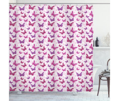 Romantic Butterflies Shower Curtain