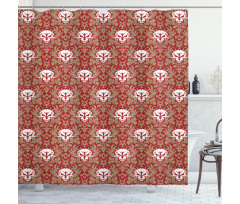 Baroque Floral Skulls Shower Curtain