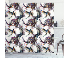 Lilly with Birds Shower Curtain