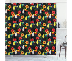 Toucan and Hibiscus Shower Curtain