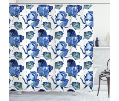 Roses with Leaves Shower Curtain