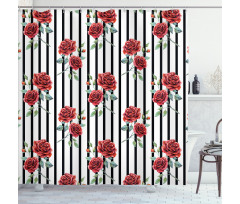 Valentines Day Rose Shower Curtain