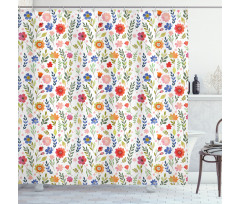 Floral Illustration Shower Curtain