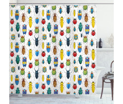 Colorful Insects Shower Curtain