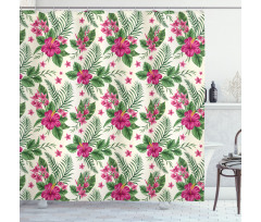 Plumeria Hibiscus Shower Curtain