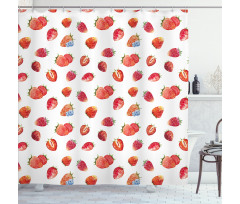 Strawberry Blueberry Shower Curtain