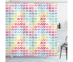Colorful Hearts Shower Curtain