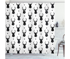 Monochrome Animal Head Shower Curtain