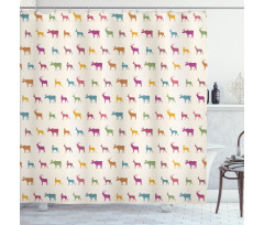 Animal Silhouettes Pattern Shower Curtain