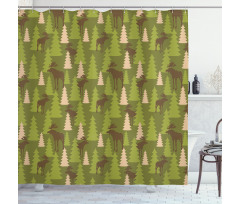 Forest Creatures Moose Shower Curtain