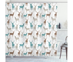 Old Text Animals Christmas Shower Curtain