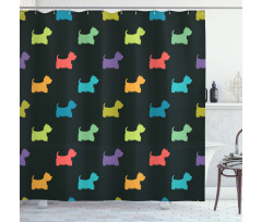Terrier Silhouettes Shower Curtain