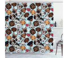 Canine Breeds Love Shower Curtain