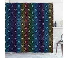 Paw Print Design Shower Curtain