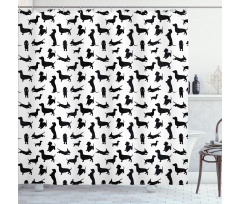 Monochorme Canine Shower Curtain