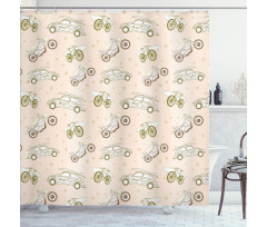 Boards on Vehicles Shower Curtain