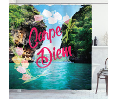 Carpe Diem Message Shower Curtain