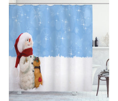Winter Christmas Time Shower Curtain