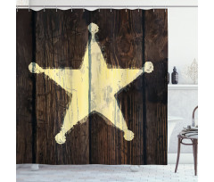 Rustic Wooden Lone Star Shower Curtain