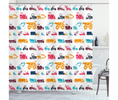 Colorful Trucks Shower Curtain