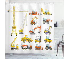 Cartoon Machinery Shower Curtain