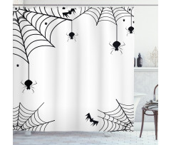 Spiders Bats Cobweb Shower Curtain