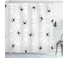 Black Insect Network Shower Curtain