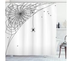Corner Net Bug Flies Shower Curtain