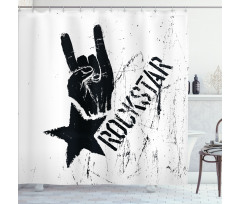 Grunge Effect Hand Star Shower Curtain