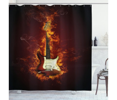 Instrument in Flames Shower Curtain