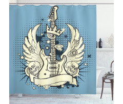 Rock 'n' Roll Retro Grunge Shower Curtain