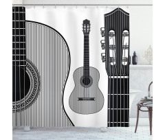 Folk Country Music Theme Shower Curtain
