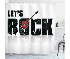 Let's Rock Grunge Fun Shower Curtain
