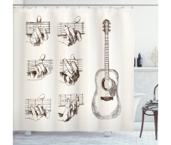 Sketch Chords Flamenco Shower Curtain