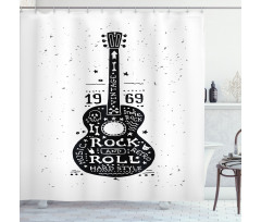 Grunge Look Rock 'n' Roll Shower Curtain