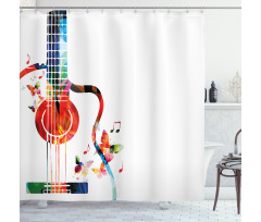 Polygonal Design Music Shower Curtain