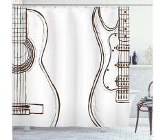 Doodle Style Instruments Shower Curtain
