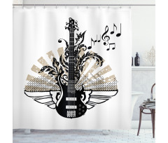 Rock and Roll Pattern Shower Curtain